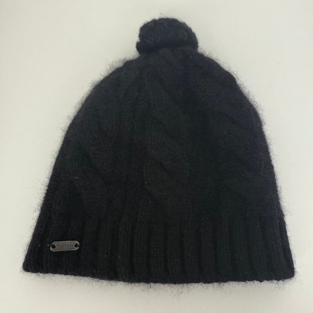 Pistil Childrens Baby Toddler Wool Cashmere Black Pom Pom Winter Beanie Cap Hat